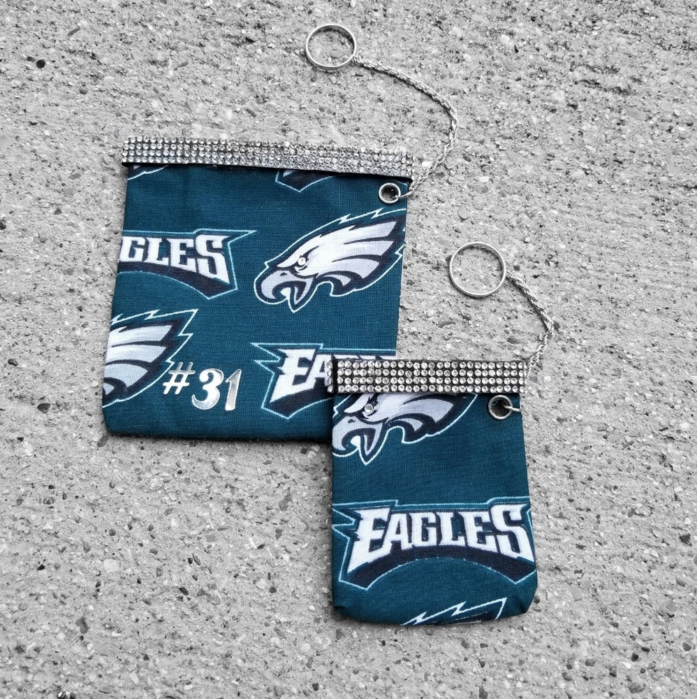 2 Philadelphia Eagles Pouch Keychains